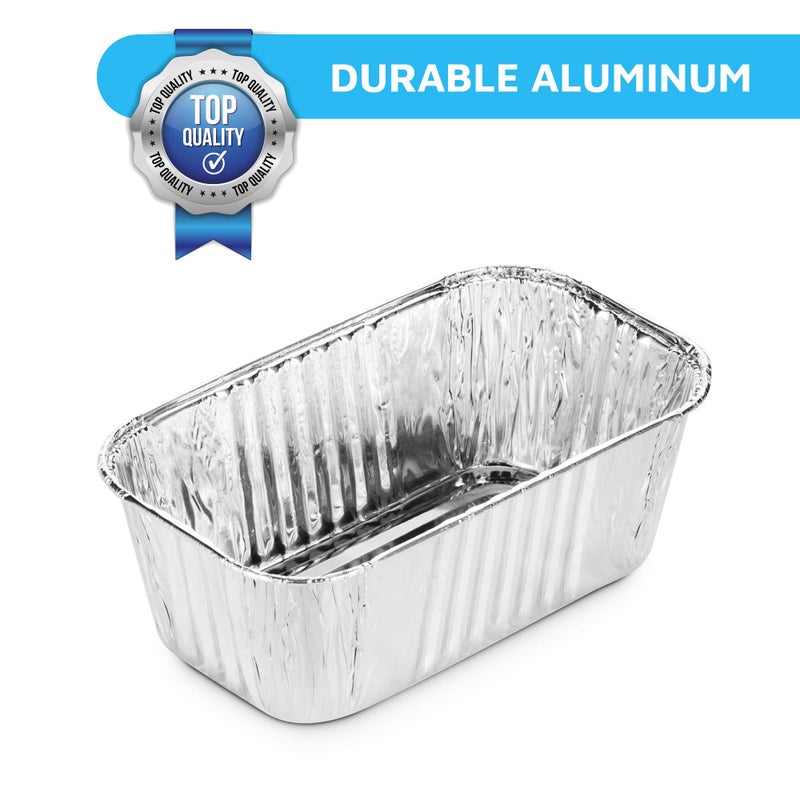 MontoPack Aluminum Mini Disposable Loaf Pans | Deep Half Size 6 x 3.5â€ Extra Thick Foil Bread Containers for Baking, Food Storage & Takeout | Eco-Friendly & Recyclable | Bulk 100-Pack of 1 Pound Trays - Image 5